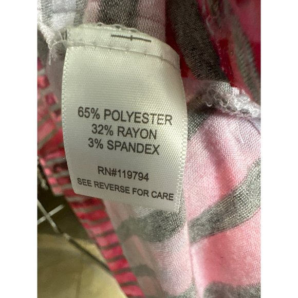 Live and Let Live sz 1X pink roses stripe rhinestone v neck handkerchief hem top - Picture 5 of 7